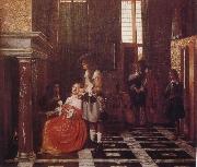 Pieter de Hooch The Card-Players oil painting reproduction